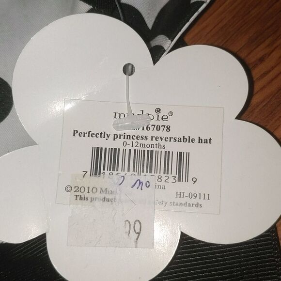 Mud Pie Perfectly Princess Reversible Sunhat 0-12m NWT - Picture 4 of 7